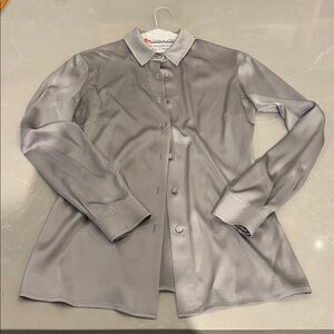 St. John Silver Silk Shirt